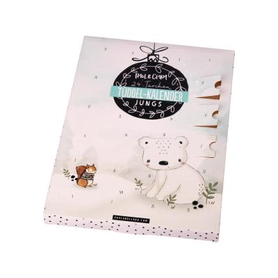 China Coated Paper Advent Calendar Boxes Chocolate Packaging With Plastic Inset for sale
