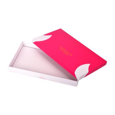 China Caixa de presente de papel cinza vermelho embalagem para cuidados com a pele com tampa e parte inferior à venda