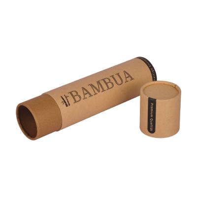 China Matte Surface Brown Kraft Cardboard Paper Tube Gift Wine Packaging for sale