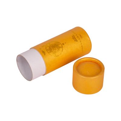 China Yellow Stamping Small Cardboard Paper Tube Packaging Coffee Tea for sale