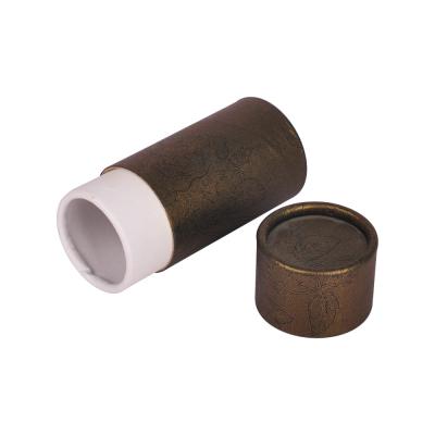 China Sturdy Brown Embossing Cardboard Paper Tube For Essential Oil Packaging for sale