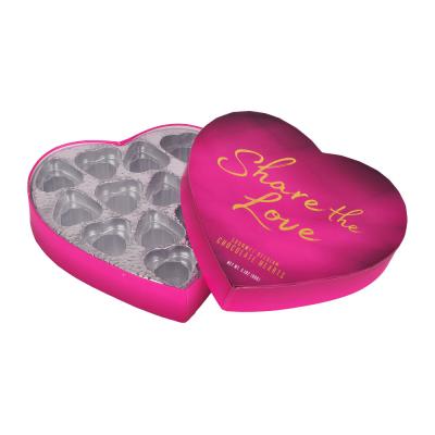 China Pink Heart Shaped Chocolate Gift Box Valentine'S Day Packaging With Tinfoil Insert for sale