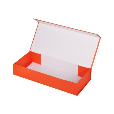 China Envases de cartón naranja caja de regalo magnética botella de vino plegable en venta