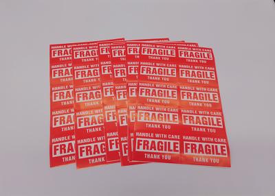 China 2x3 Inch Fragile Handle With Care Labels Semi Glossy For Shipping for sale