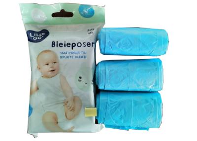 China Biodegradable Blue HDPE Diaper Waste Bags with light fragrance for sale