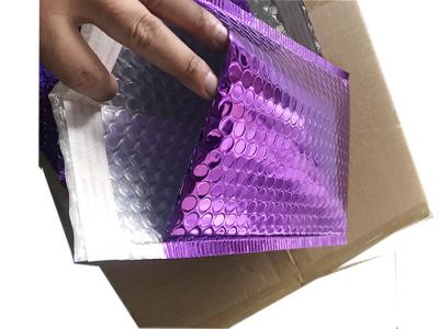 China Poly Glossy Purple Metallic Bubble Mailers With Self Sealing for sale