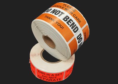China Permanent glue ISO9001 Fragile Do Not Bend Stickers For Shipping Labels for sale
