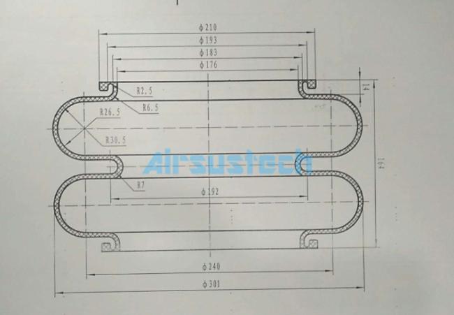 Technical drawing of 12×2 Air Bellows