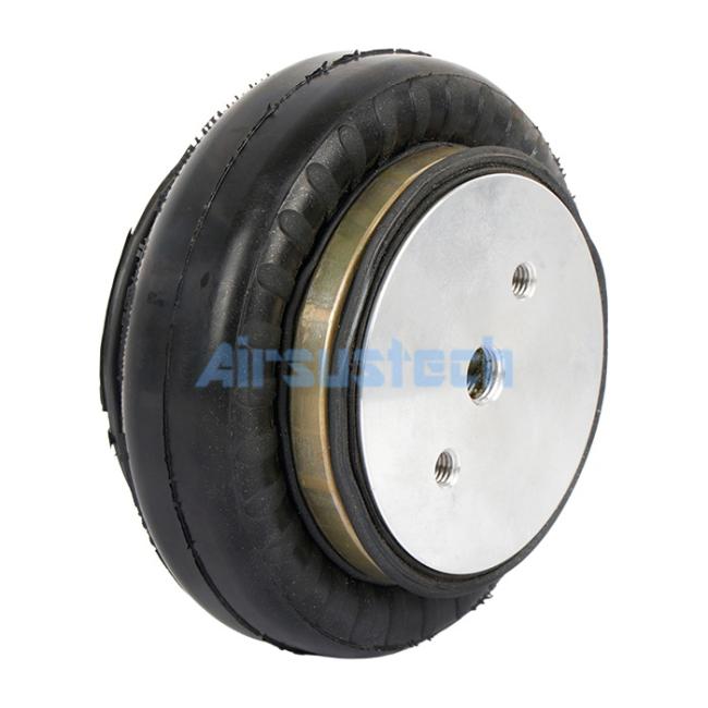 Close-up of Black Convoluted Air Spring connection points