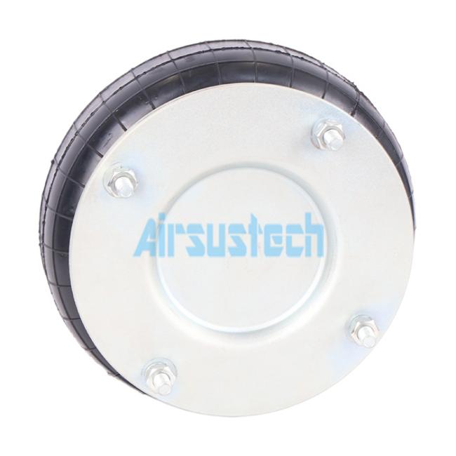 Dunlop 10 inch pneumatic air spring - front view showing mounting studs and bellows