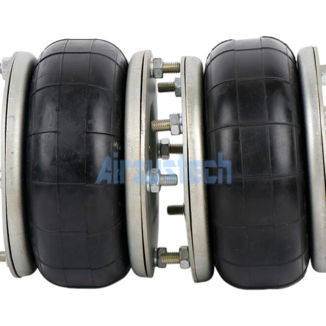 AIRSUSTECH 1B8X1T Industrial Air Bellows - Side view displaying dimensions and port configuration