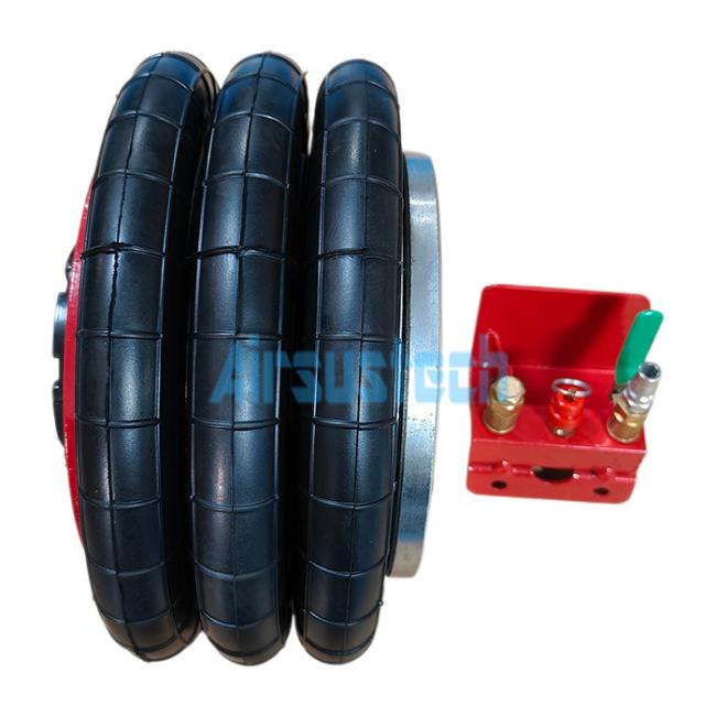 AIRSUSTECH 3T3BDB Jack Air Bag front view showing triple convoluted design