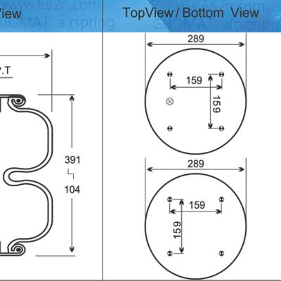 China Amortiguación de aire con resorte de caucho 3/4NPT con espiral doble Continental Contitech FD 530-35 720 en venta
