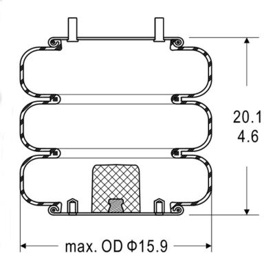 China 3 ingewikkeld Firestone de Assemblagew01-358-7855 Contitech voet 530-35 Industrieel Luchtkussen 522 van de Luchtlentes voor GRANNING 7026 Te koop