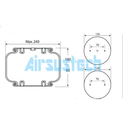 Cina Primavera d'acciaio di gomma del soffietto delle molle pneumatiche 1B8-580 Goodyear della sospensione della sospensione di W013587598 Firestone in vendita