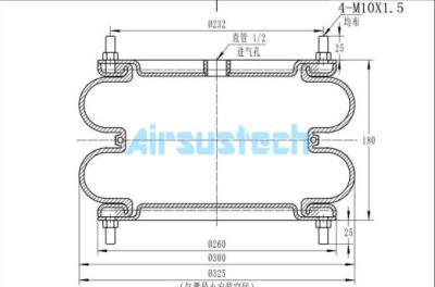 China W01-R58-4061 Molla pneumatica a doppia convoluzione di Firestone, ammortizzatore pneumatico for sale
