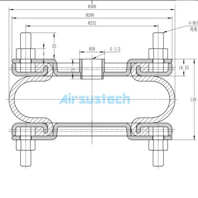Cina SP1540 Molla pneumatica ad aria a convoluzione singola Dunlop 12×1 Soffietto in gomma ad aria in vendita