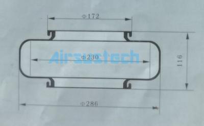 China Single Convoluted Air Spring 230116H-1 Cross Phoenix 1B20 Rubber Bellows Only for sale