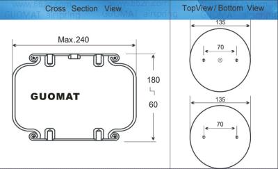 Cina molla pneumatica del Firestone della sospensione W01-358-7598 di giro dell'aria di 120mm 1B8-580 in vendita