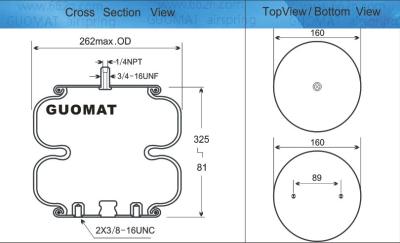 Cina la molla pneumatica 2B9-218 muggisce gli airbag 578923206 di 2B6927 8NPT Goodyear in vendita