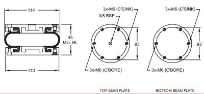中国 W01-R58-4043耐火石材の8BSP衝撃吸収材のうなり声DUNLOPをエアー バッグ 販売のため