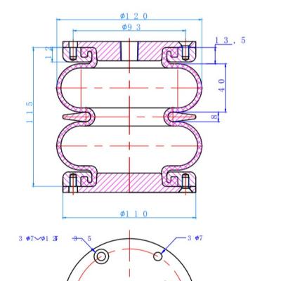 Cina 4 1/2 x 2 airbag industriali del CR del FD 44-5 DI G 3/8 delle molle pneumatiche in vendita
