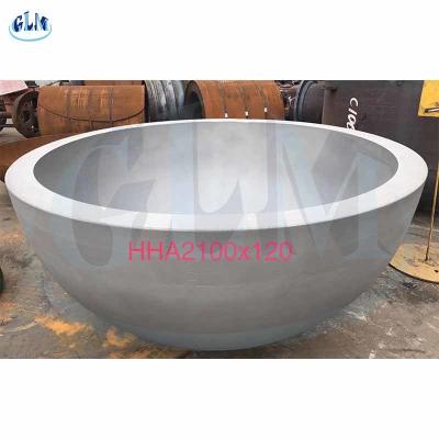 China HHA 2100mm 120mm Hemispherical Tank Heads ANSI Dish Ends For Pressure Vessel for sale