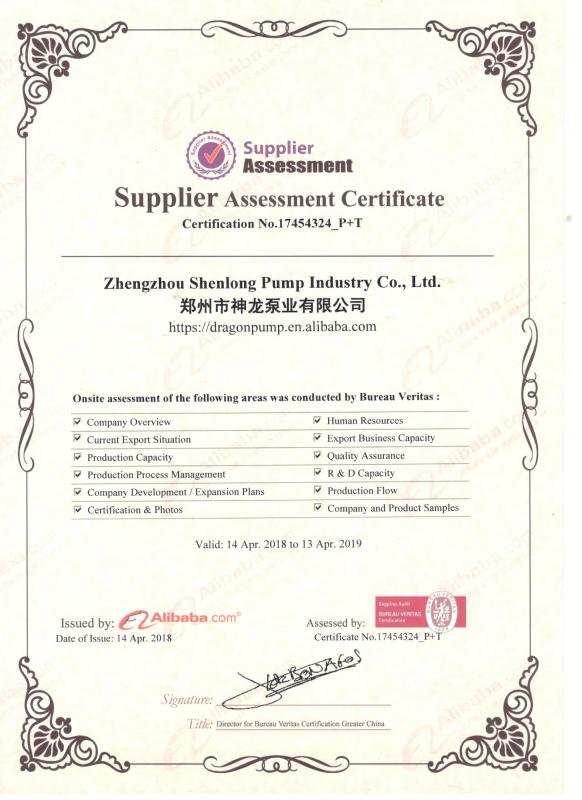 BV - Zhengzhou Shenlong Pump Industry CO.,Ltd