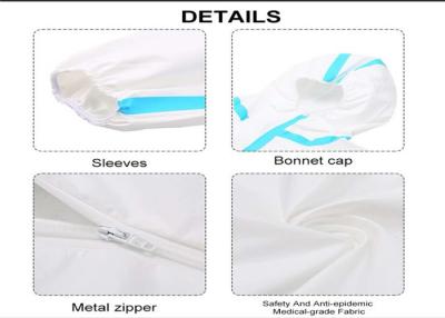 China Customized Size Disposable Protective Suit Water Resistant White Color for sale