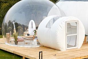 China Round Recyclable Inflatable Bubble Tent Dia 15m Outdoor Transparent Tent for sale