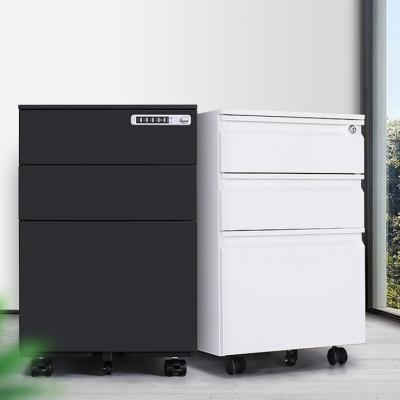 China Three Drawers Cold Rolled Pedestal Filing Cabinets Environmentally Friendly for sale