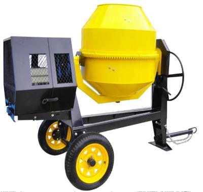 China Medium Sized Electric Concrete Mixer Machine 6.5HP Yellow Semi Dry for sale