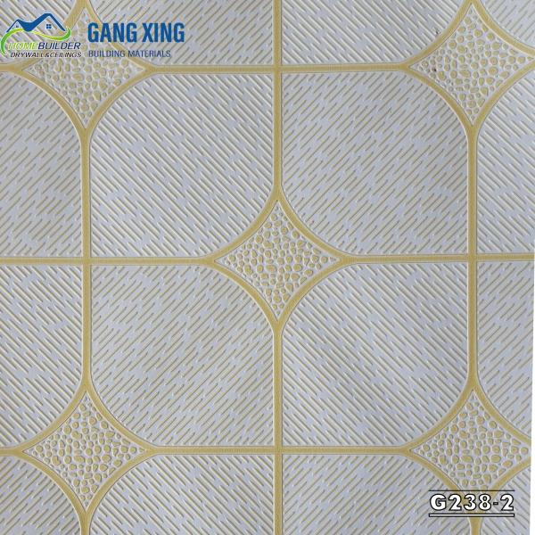 Quality 238 Golden PVC gypsum ceiling tiles for sale