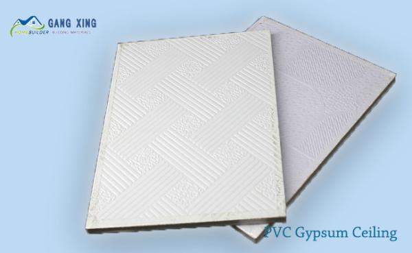 Quality Interior Gypsum Ceiling, PVC Laminated Gypsum Tiles for sale