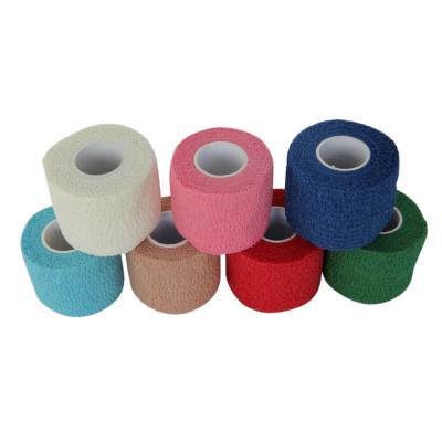 China Cotton Self-Adherent Cohesive Elastic Bandage Flexible Wrap Tape for sale