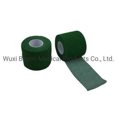 China Elastic Adhesive Medical Tape Green Weightlifting Cotton Adhesive Bandage for sale