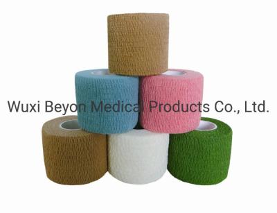 China Pintura de algodón cohesivo de bandaje de adhesivo flexible cinta cohesiva médica blanco verde en venta