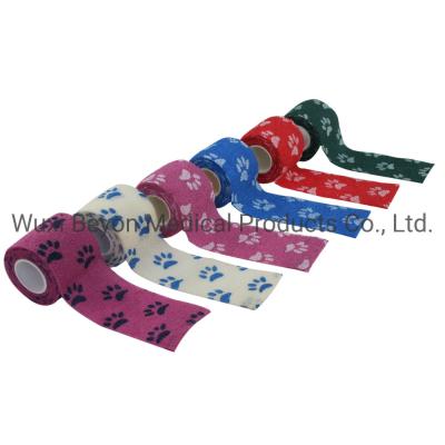 China Cohesive Flexible Bandage Wrap Equine Pet Printed Self-Adhesive Tape for sale