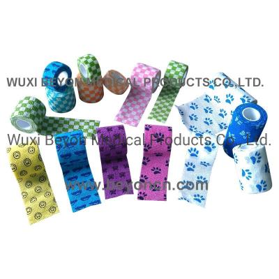 China Printed Vet Wrap Animal  Coflex Cohesive Bandage Self-Adhesive Bandage With Prints for sale