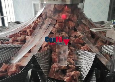 China Frozen Diced Ribs Multihead Weigher Machine Frozen Food Filling Machine Waterproof for sale