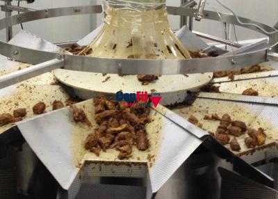 China Waage 3 Liter Multihead Multihead-Wäger für gedünstetes gewürfeltes Geflügel marinierte Nahrung hygienisches Deisgn zu verkaufen
