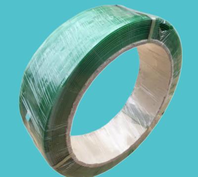 China Green Embossed Pallet Strapping Belt Plastic PET Strap Belt For Packaging for sale