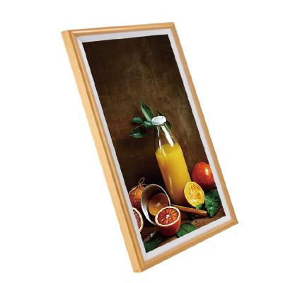 China Marco de madera de 32 pulgadas marco de fotos LCD de pantalla grande WIFI pantalla Android para señalización comercial galería de arte de exhibición de pantalla NFT en venta