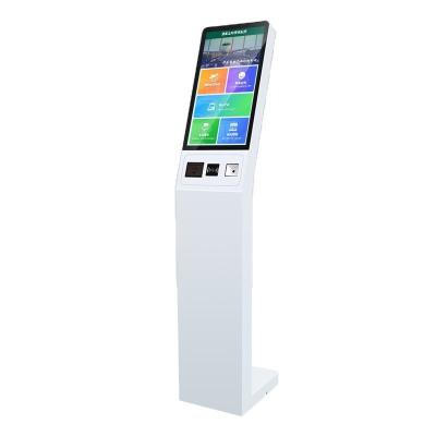 Chine Stand-alone 21.5 pouces terminal LCD en libre-service commander kiosque de paiement écran tactile avec caméra d'imprimante QR scanner de code à barres à vendre