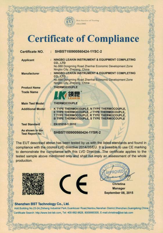 CE-Termocouple - Ningbo Leadkin Instrument Complete Sets of Equipment Co., Ltd.