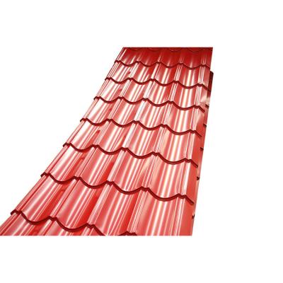 China Color rojo galvanizado Z30 sumergido caliente de Ral de la techumbre del metal de la hoja PPGI de la hoja del tejado del soldado soldado en venta