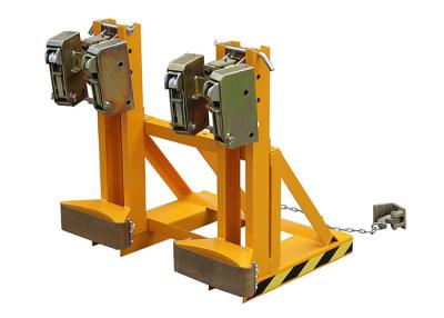 China DG1000B Forklift Mounted Drum Grabber Double Eagle Grip 2 Drums Load Capacity 500kgX2 for sale