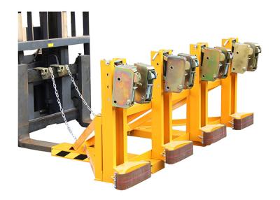 China DG2000B Forklift Mounted Rubber-belt Drum Grabbers Double Eagle-Grip 4 Drums Load Capacity 500kgX4 for sale