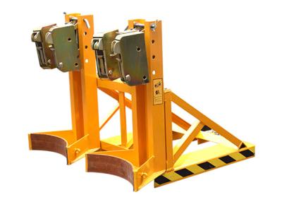 China DG850B Heavy Duty Forklift Mounted Drum Handlers Double Eager-Grip Two Drums Load Capacity for sale