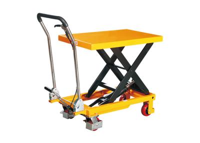 China PT150Z PT300Z PT500Z Hand Single Scissor Lift Table Table Cart With Fordable Handle Load Capacity 150Kg-500kg for sale